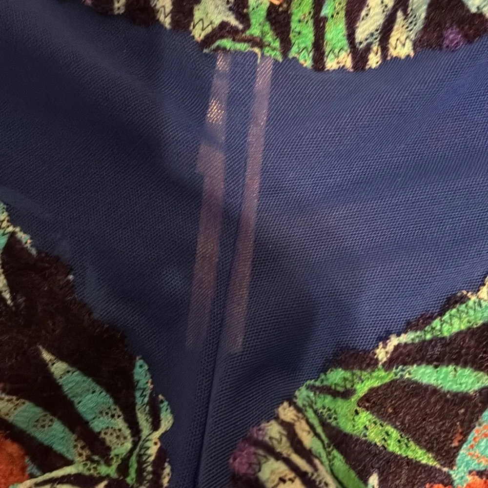 Victoria's Secret PINK Blue & Black Floral Lace Panties